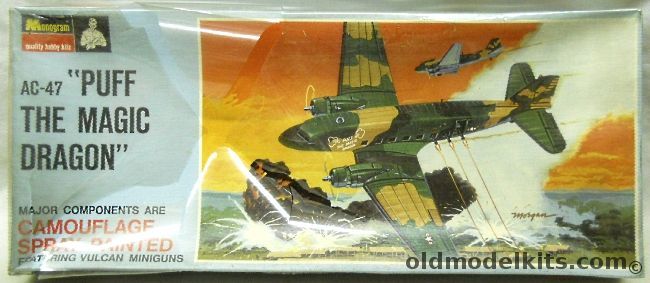 Monogram 1/90 AC-47 Puff The Magic Dragon with Factory Camouflage Paint - Blue Box Issue, PA148-150 plastic model kit